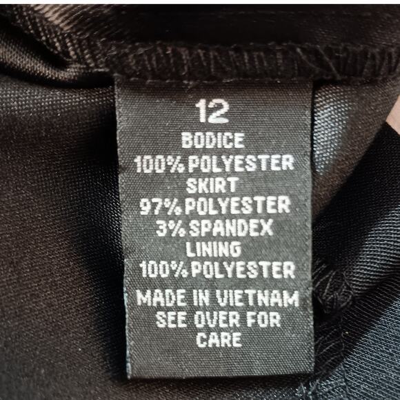 Y2K Dress Empire Waist Dressy Career A-Line Pleats Yoke 12 StainedGlass Abstract - Picture 8 of 11